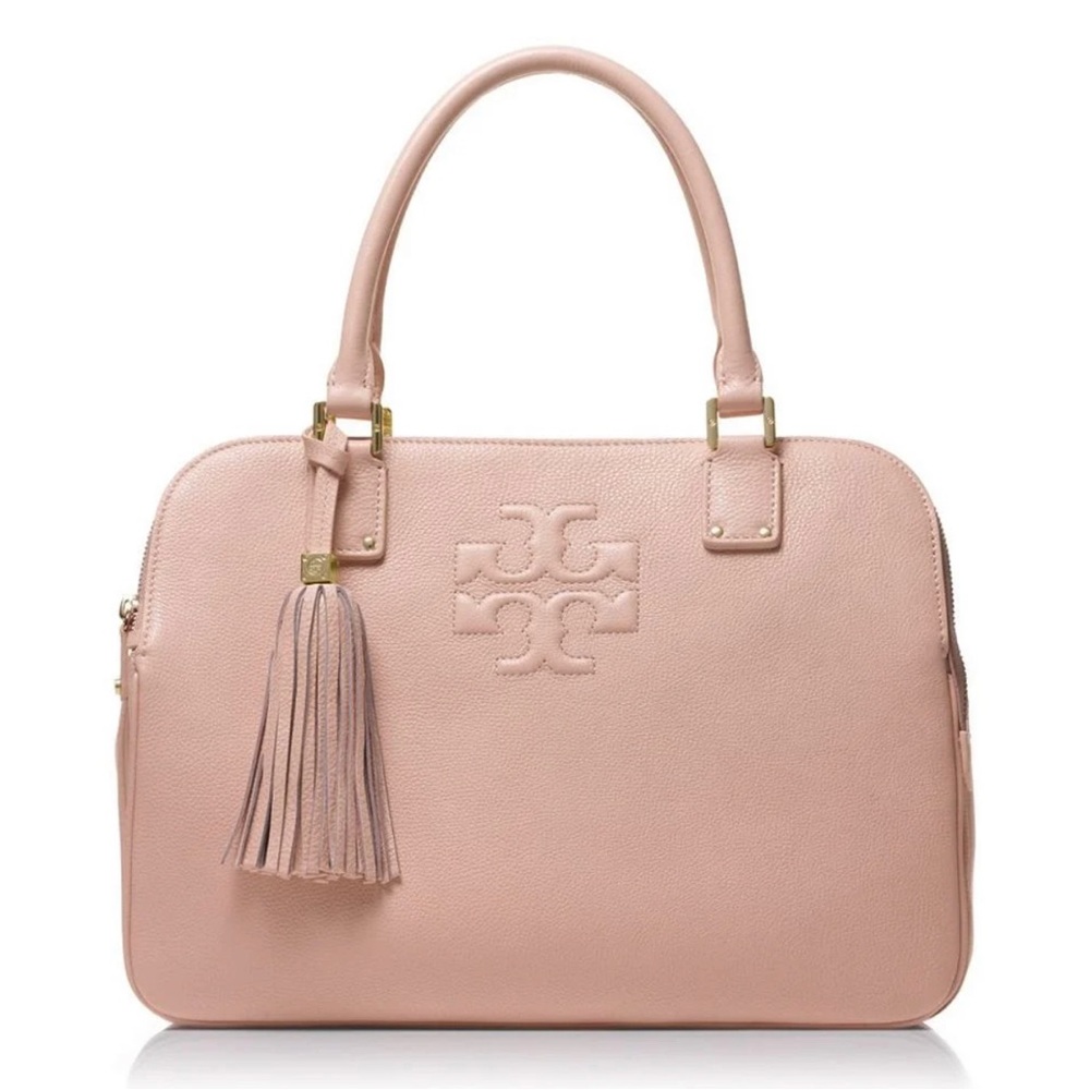 Tory Burch Thea Triple Zip Compartment Satchel Porcelain Pink